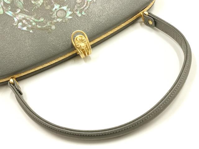 平和屋着物●和装小物 和装バッグ ハンドバッグ 螺鈿 向かい鳥花文 逸品 AABJ5999ay
