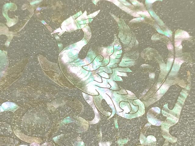 平和屋着物●和装小物 和装バッグ ハンドバッグ 螺鈿 向かい鳥花文 逸品 AABJ5999ay