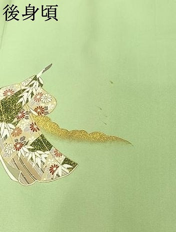 平和屋着物▽訪問着 単衣 駒刺繍 几帳文 金彩 正絹 逸品 AABJ6001jh