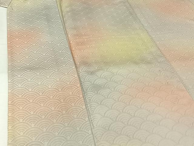平和屋着物▽上質な小紋 単衣 霞文 暈し染め 正絹 逸品 未使用 AABJ6004jh