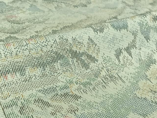 平和屋着物▽上質な紬 単衣 風景文 正絹 逸品 AABJ6007jh
