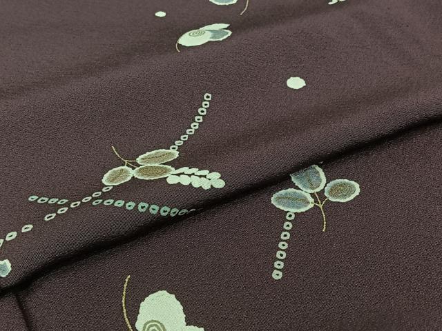 平和屋着物▽上質な小紋 単衣 花蝶文 金彩 正絹 逸品 AABJ6013jh