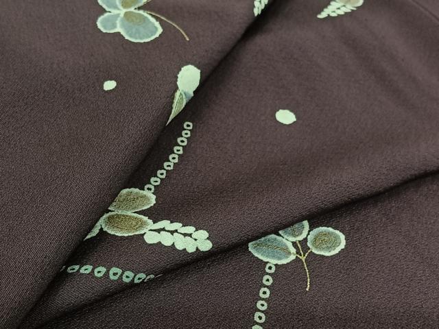 平和屋着物▽上質な小紋 単衣 花蝶文 金彩 正絹 逸品 AABJ6013jh