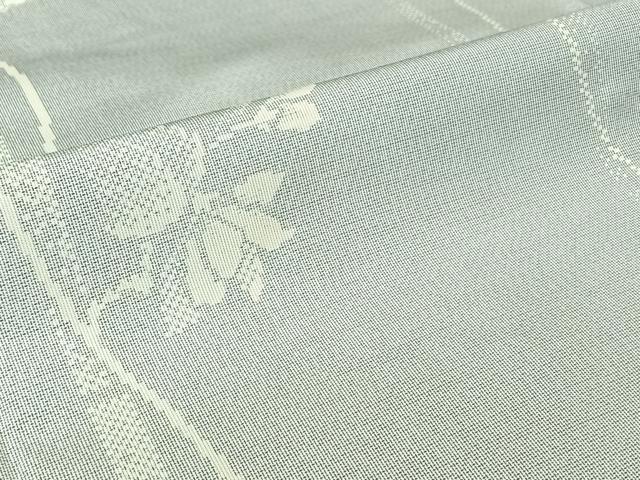 平和屋着物▽本場大島紬 白大島 単衣 草花文 正絹 逸品 AABJ6018jh