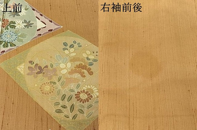 平和屋着物▽訪問着 単衣 紬地 友禅 吉祥花文 金彩 正絹 逸品 AABJ6034jh