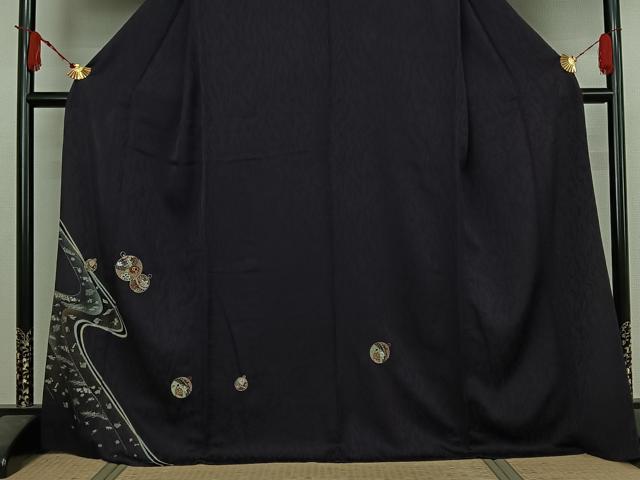平和屋着物▽訪問着 単衣 刺繍 吉祥花文 鈴 金糸 金彩 正絹 逸品 AABJ6046jh