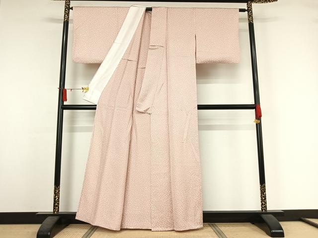 平和屋着物▽上質な小紋 単衣 霞文 正絹 逸品 AABJ6049jh