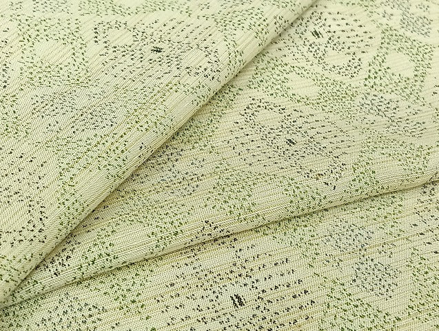 平和屋着物▽上質な紬 単衣 幾何学文様 正絹 逸品 AABJ6059jh