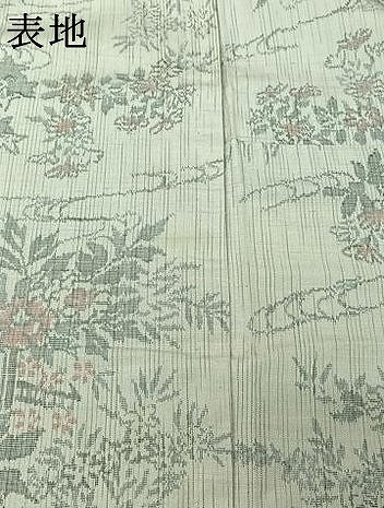 平和屋着物▽上質な紬 単衣 流水花車文 正絹 逸品 AABJ6060jh