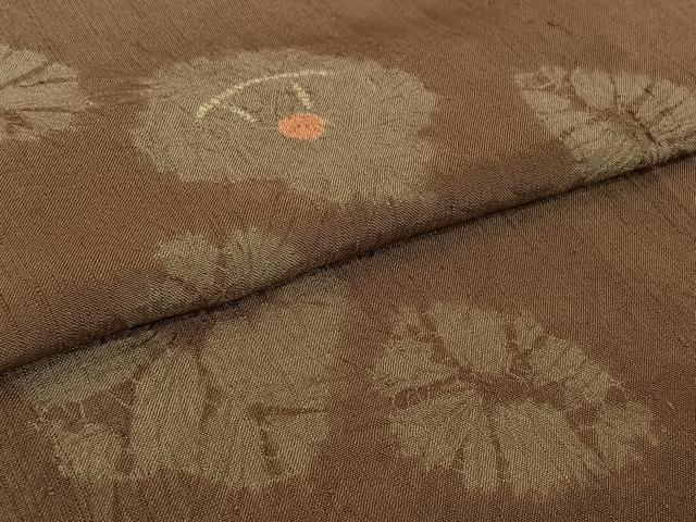 平和屋着物▽上質な紬 単衣 絞り 草花文 正絹 逸品 AABJ6067jh