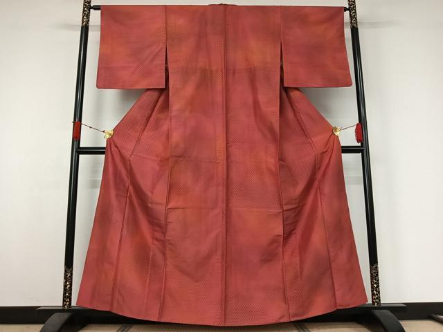 平和屋着物▽上質な小紋 単衣 霞文 暈し染め 正絹 逸品 AABJ6068jh