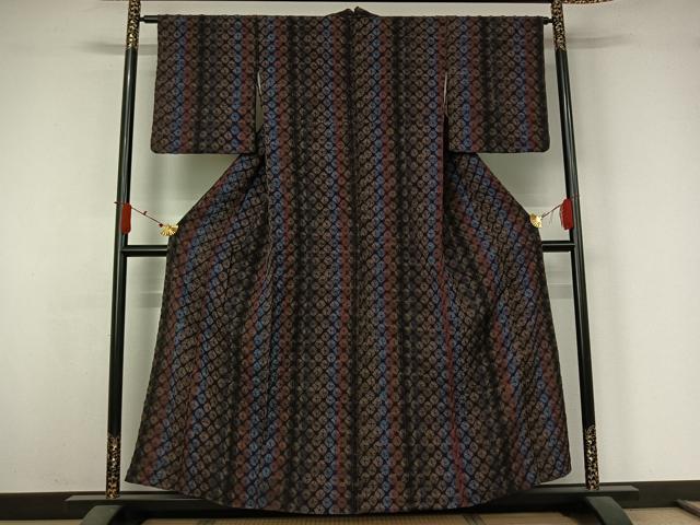 平和屋着物▽小紋 単衣 絞り 鹿の子文様 AABJ6070jh