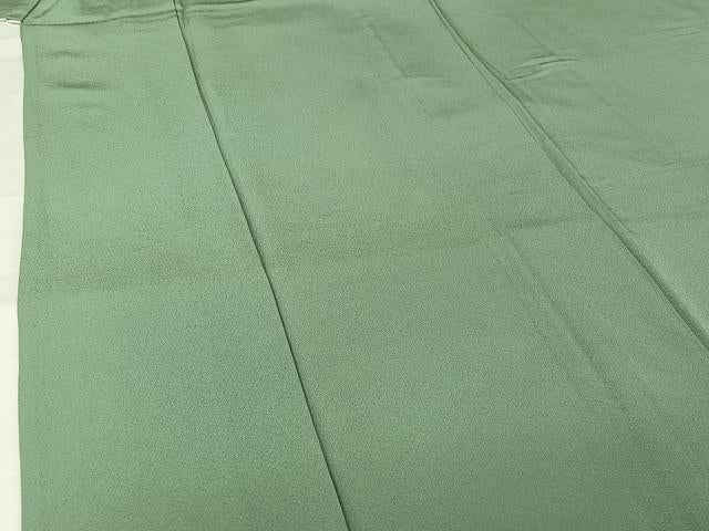 平和屋着物▽上質な色無地 単衣 錆青磁色 正絹 逸品 AABJ6071jh