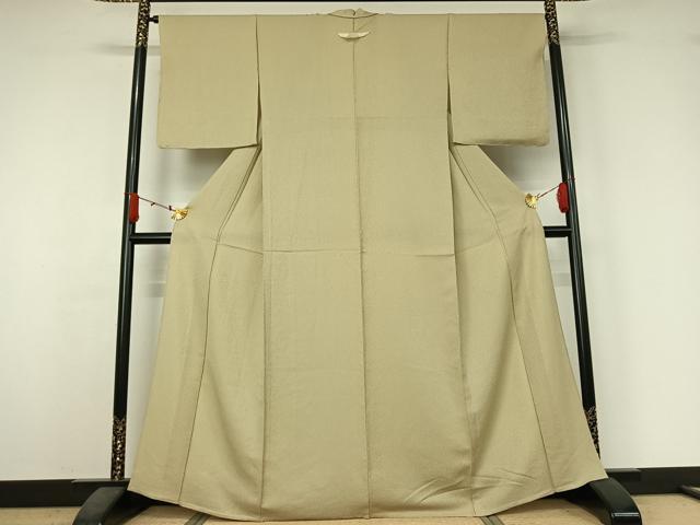 平和屋着物▽上質な色無地 単衣 紋意匠 蒸栗色 正絹 逸品 未使用 AABJ6072jh