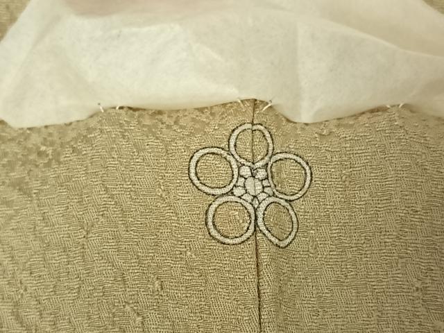 平和屋着物▽上質な色無地 単衣 紋意匠 蒸栗色 正絹 逸品 未使用 AABJ6072jh
