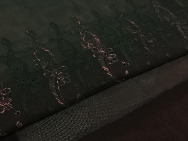 平和屋着物▽羽織 スリーシーズン 春夏秋 塵除け 刺繍 草花文 黒地 正絹 逸品 未使用 AABJ6074jh