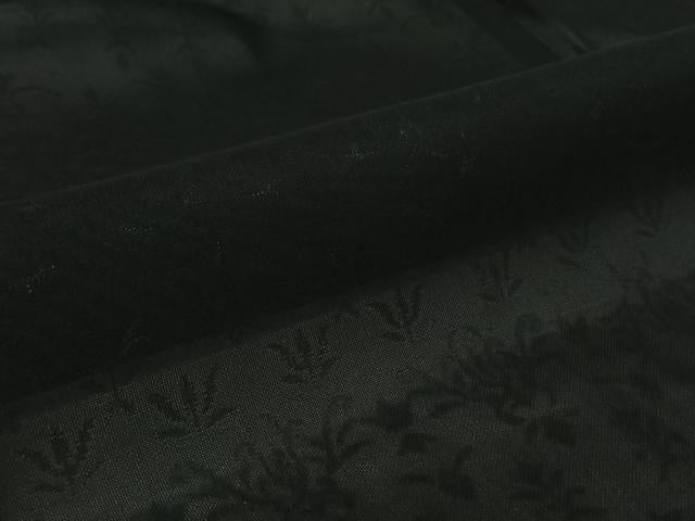 平和屋着物▽羽織 スリーシーズン 春夏秋 塵除け 草花文 黒地 正絹 逸品 AABJ6076jh