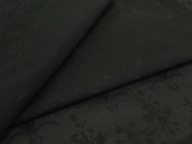平和屋着物▽羽織 スリーシーズン 春夏秋 塵除け 草花文 黒地 正絹 逸品 AABJ6076jh