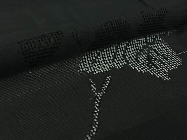 平和屋着物▽羽織 スリーシーズン 春夏秋 塵除け 枝葉文 黒地 正絹 逸品 AABJ6077jh