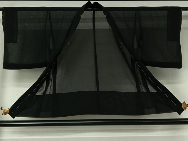 平和屋着物▽羽織 スリーシーズン 春夏秋 塵除け 黒地 正絹 逸品 AABJ6080jh