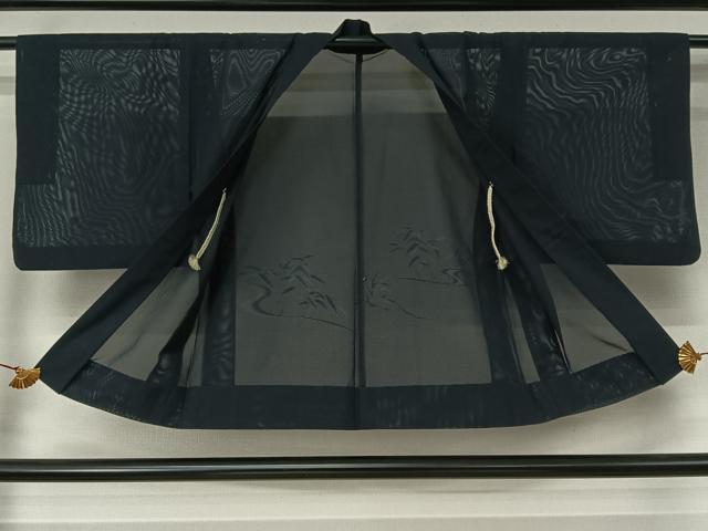 平和屋着物▽羽織 スリーシーズン 春夏秋 塵除け 流水草葉文 正絹 逸品 AABJ6083jh