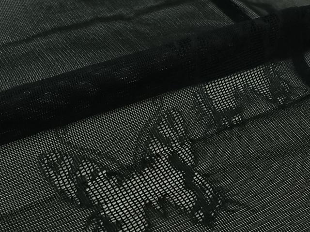 平和屋着物▽羽織 スリーシーズン 春夏秋 塵除け 舞蝶文 黒地 正絹 逸品 AABJ6087jh