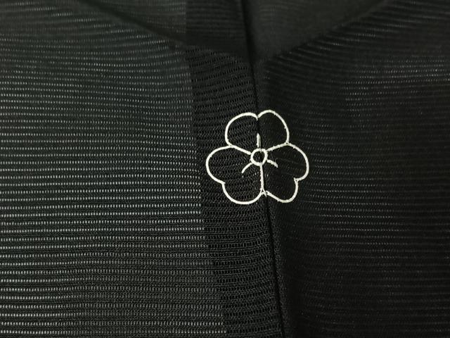 平和屋着物▽羽織 スリーシーズン 春夏秋 塵除け 芝葉文 黒地 正絹 逸品 AABJ6091jh