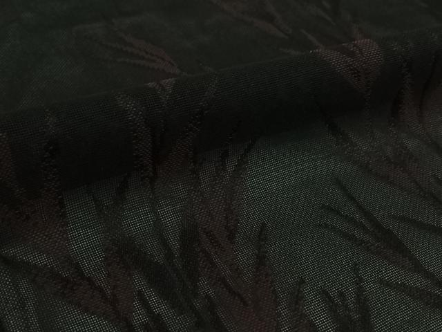 平和屋着物▽羽織 スリーシーズン 春夏秋 塵除け 草葉文 黒地 正絹 逸品 AABJ6095jh