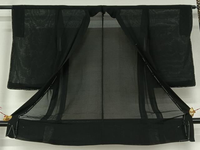 平和屋着物▽羽織 スリーシーズン 春夏秋 塵除け 黒地 正絹 逸品 AABJ6096jh