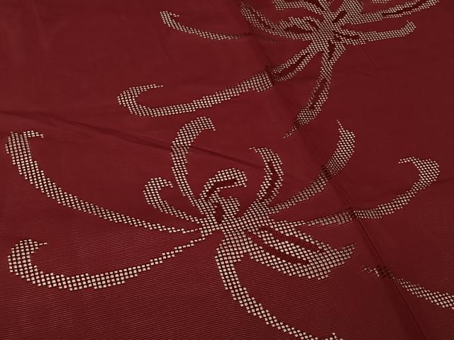 平和屋着物▽羽織 スリーシーズン 春夏秋 塵除け 乱菊 中紅色 正絹 逸品 未使用 AABJ6100jh