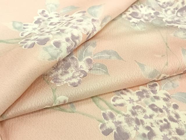 平和屋着物▽上質な小紋 単衣 草花文 暈し染め 正絹 逸品 AABJ6115jh