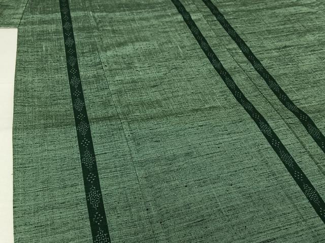 平和屋着物▽結城紬 単衣 80亀甲 幾何学文様 正絹 逸品 AABJ6118jh
