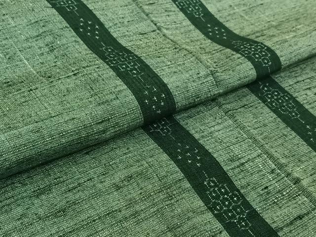 平和屋着物▽結城紬 単衣 80亀甲 幾何学文様 正絹 逸品 AABJ6118jh