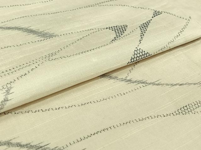 平和屋着物▽上質な紬 単衣 霞文 正絹 逸品 AABJ6119jh