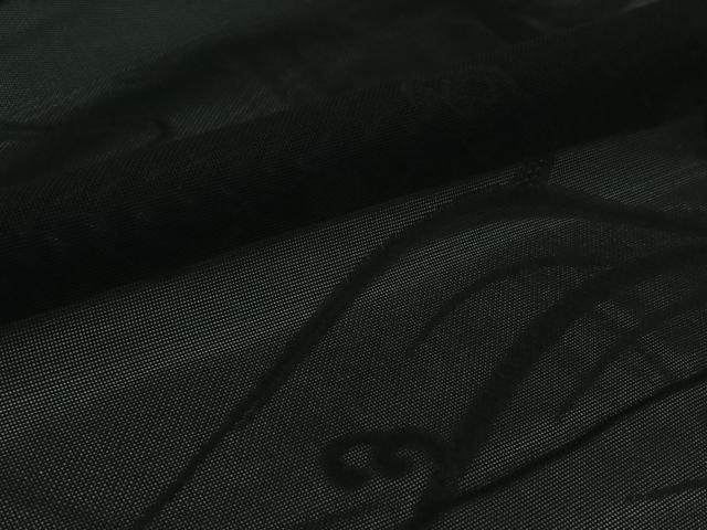 平和屋着物▽羽織 スリーシーズン 春夏秋 塵除け 立波文 黒地 正絹 逸品 AABJ6128jh