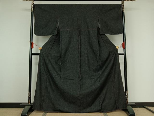 平和屋着物▽デニム着物 単衣 霞文 綿 AABJ6133jh