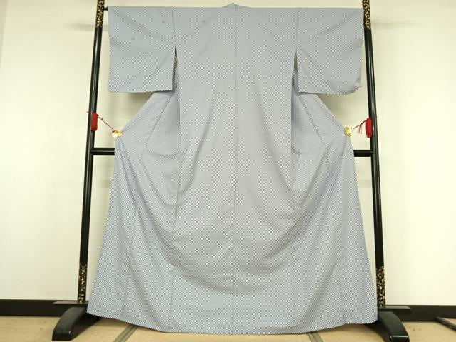 平和屋着物▽小紋 単衣 水玉文 洗える着物 AABJ6144jh