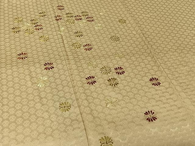 平和屋着物▽訪問着 単衣 総刺繍 舞花文 金糸 正絹 逸品 AABJ6156jh