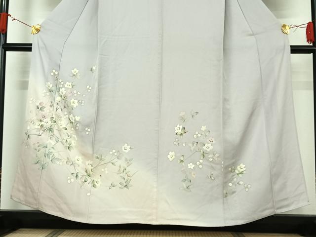 平和屋着物▽訪問着 単衣 草花文 金彩 正絹 逸品 AABJ6158jh