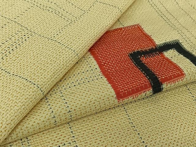 平和屋着物▽上質な紬 単衣 吉祥文 正絹 逸品 CABG2553th 平和屋