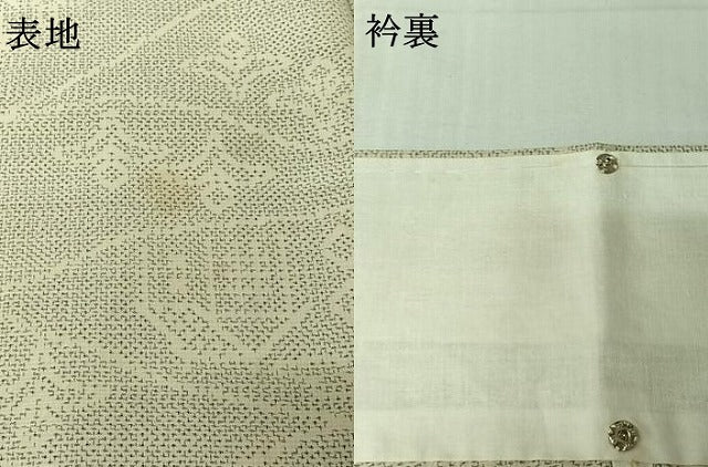 平和屋着物▽上質な紬 単衣 風景花文 正絹 逸品 AABJ6169jh