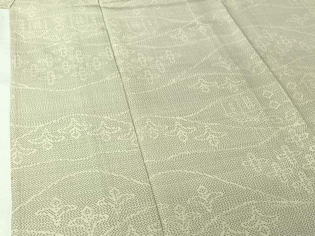 平和屋着物▽上質な紬 単衣 風景花文 正絹 逸品 AABJ6169jh