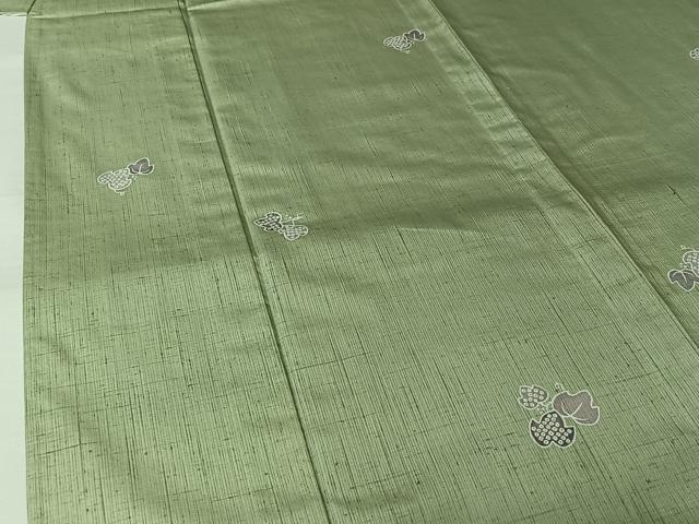 平和屋着物▽上質な小紋 単衣 紬地 唐草文 正絹 逸品 AABJ6172jh