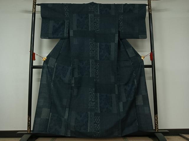 平和屋着物▽小紋 単衣 吉祥花文 AABJ6173jh