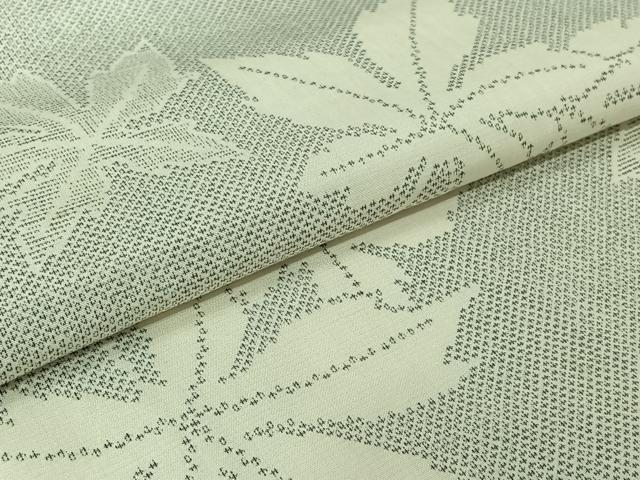 平和屋着物▽上質な紬 単衣 唐草文 正絹 逸品 AABJ6177jh