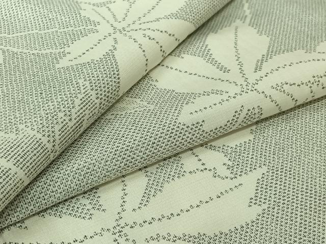 平和屋着物▽上質な紬 単衣 唐草文 正絹 逸品 AABJ6177jh