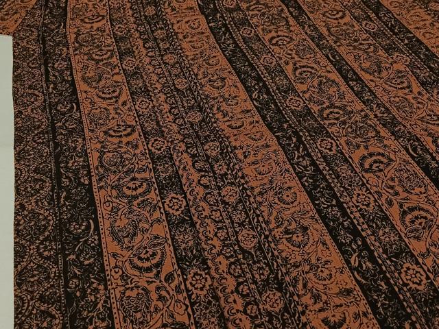 平和屋着物▽上質な小紋 単衣 更紗花間道 鬼しぼ縮緬 正絹 逸品 未使用 AABJ6185jh