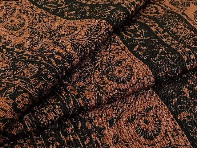 平和屋着物▽上質な小紋 単衣 更紗花間道 鬼しぼ縮緬 正絹 逸品 未使用 AABJ6185jh
