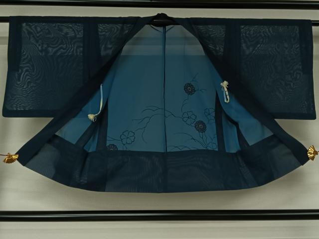 平和屋着物▽羽織 スリーシーズン 春夏秋 塵除け 総刺繍 草花文 正絹 逸品 AABJ6186jh