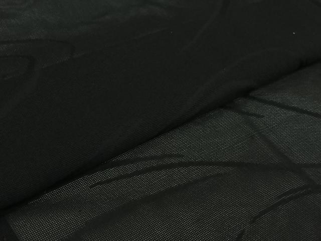 平和屋着物▽羽織 スリーシーズン 春夏秋 塵除け 流水文 黒地 正絹 逸品 AABJ6187jh